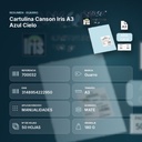 CARTULINA CANSON IRIS A3 AZUL CIELO  - resumen de atributos