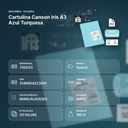CARTULINA CANSON IRIS A3 AZUL TURQUESA - resumen de atributos