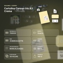 CARTULINA CANSON IRIS A3 CREMA - resumen de atributos
