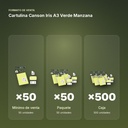 CARTULINA CANSON IRIS A3 VERDE MANZANA - formato de venta: paquete de 50, caja de 500