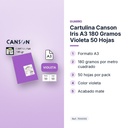 CARTULINA CANSON IRIS A3 180 GRAMOS VIOLETA 50 HOJAS - características principales