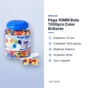 PEGS 10MM BOTE 1300PZS COLOR BRILLANTE - características principales