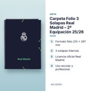 CARPETA FOLIO 3 SOLAPAS REAL MADRID – 2ª EQUIPACIÓN 25/26 - características principales