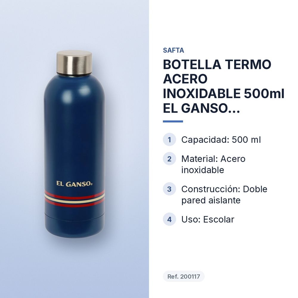 BOTELLA TERMO ACERO INOXIDABLE 500ml EL GANSO "CLASSIC" - características principales