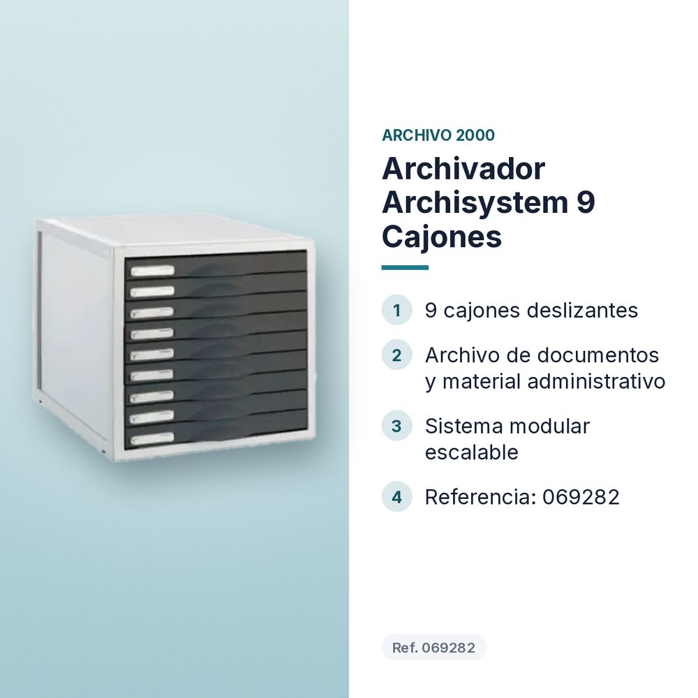 ARCHIVADOR ARCHISYSTEM 9 CAJONES - características principales