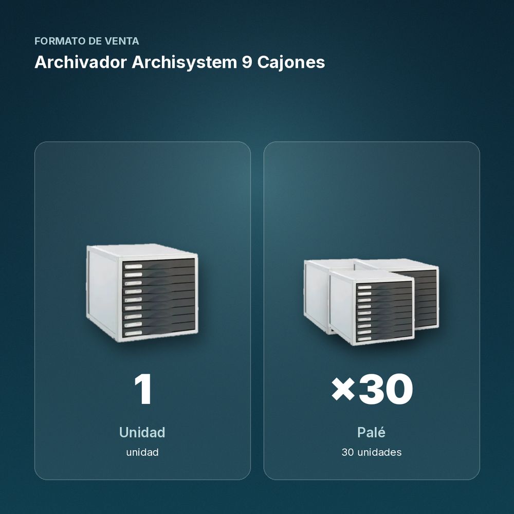 ARCHIVADOR ARCHISYSTEM 9 CAJONES - formato de venta: palé de 30