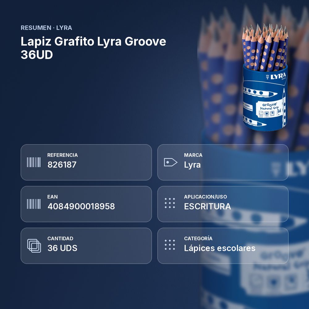 LAPIZ GRAFITO LYRA GROOVE 36UD - resumen de atributos