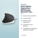 RATÓN ÓPTICO ERGONÓMICO MEDIARANGE MROS230 USB NEGRO VERTICAL - características principales