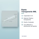 PIPETA TRANSPARENTE 4ML - características principales