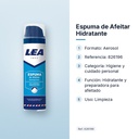 ESPUMA DE AFEITAR HIDRATANTE - características principales