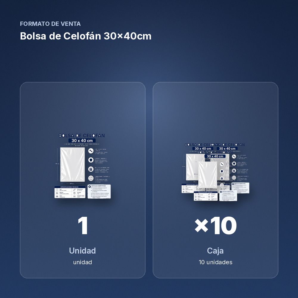 BOLSA DE CELOFÁN 30×40CM  - formato de venta: caja de 10
