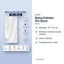 BOLSA CELOFAN 15X30CM  - características principales