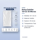 BOLSA CELOFAN 14X22 35 MICRAS - características principales