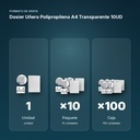 DOSIER UÑERO POLIPROPILENO A4 TRANSPARENTE 10UD - formato de venta: paquete de 10, caja de 100