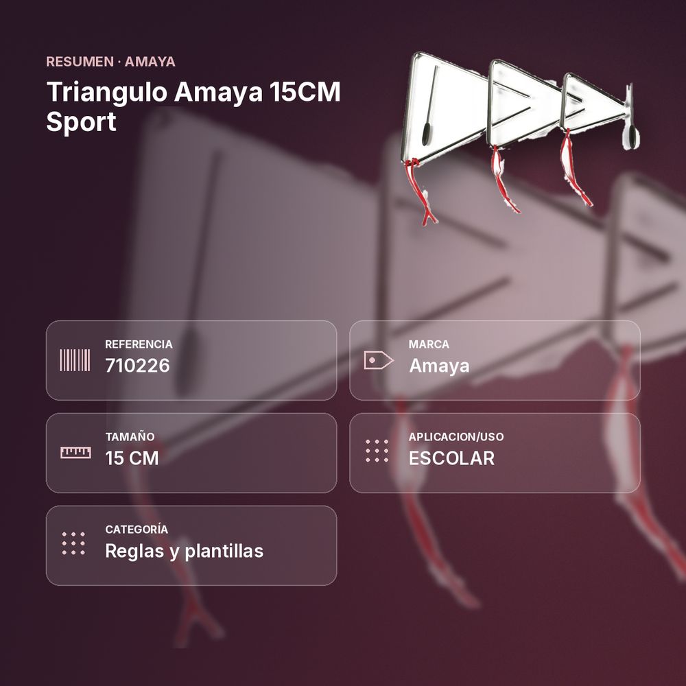 TRIANGULO AMAYA 15CM SPORT - resumen de atributos