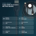 Cable HDMI V2.0 CCS 5 METROS NEGRO - resumen de atributos