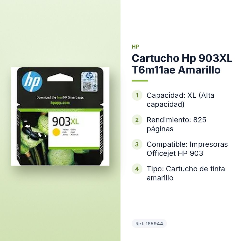 CARTUCHO HP 903XL T6M11AE AMARILLO - características principales
