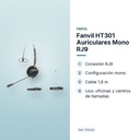FANVIL HT301 AURICULARES MONO RJ9 - características principales