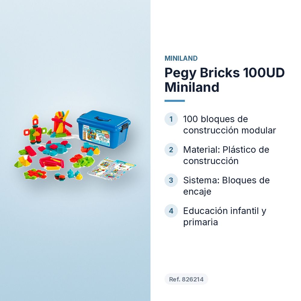 PEGY BRICKS 100UD MINILAND - características principales