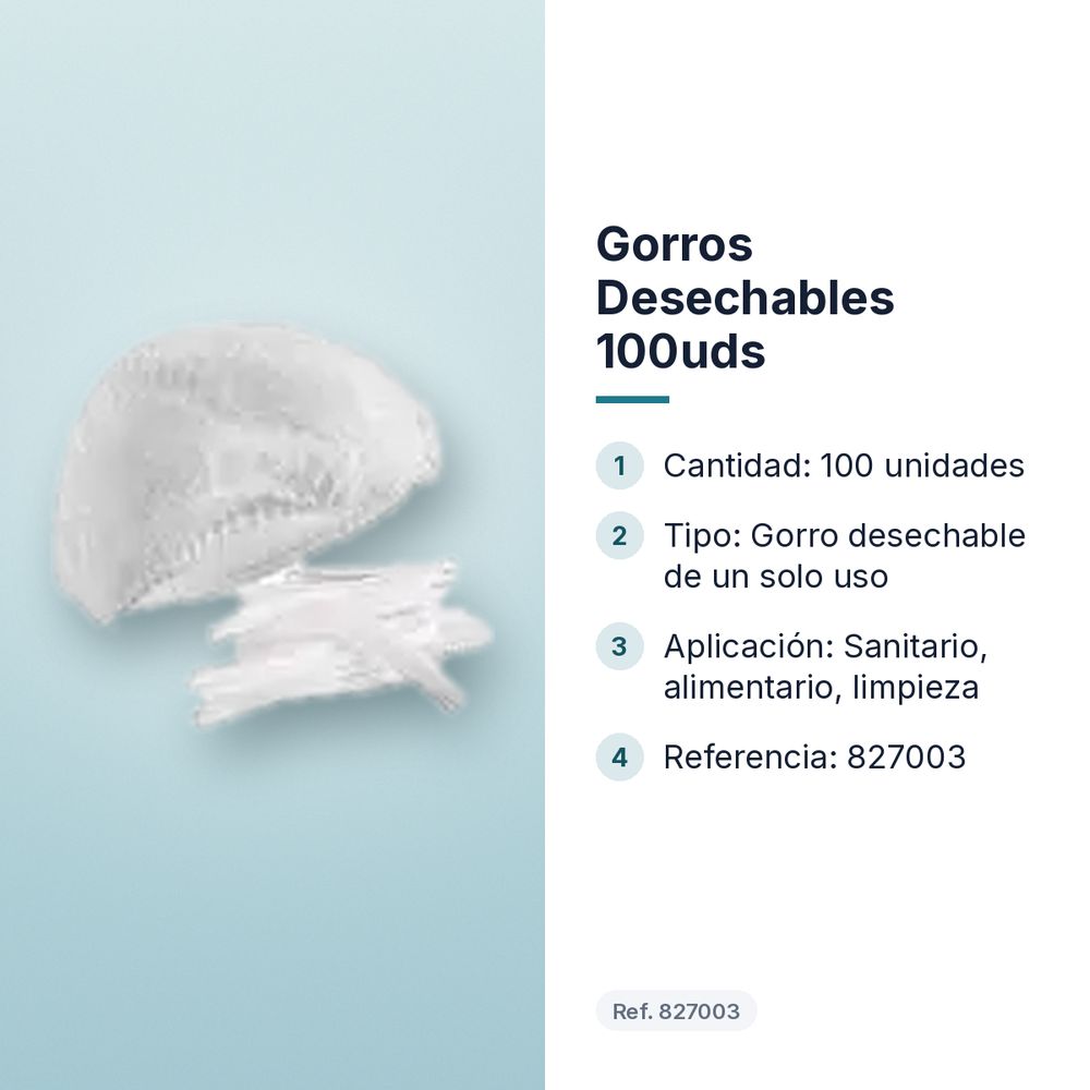 GORROS DESECHABLES 100UDS - características principales