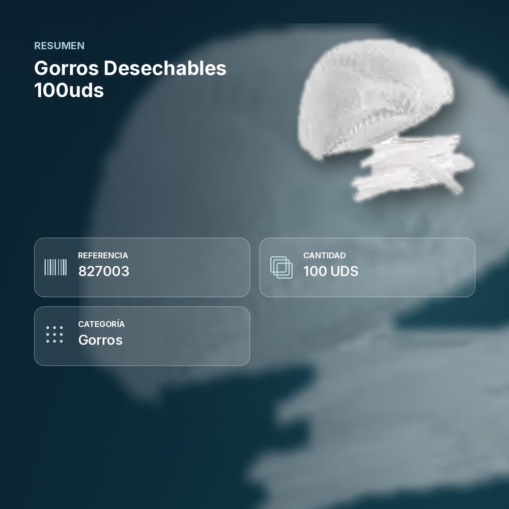 GORROS DESECHABLES 100UDS - resumen de atributos