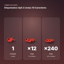 ETIQUETADORA APLI 2 LINEAS 10 CARACTERES - formato de venta: caja de 12, palé de 240