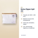 BOLSA ZIPPER APLI A4 - características principales