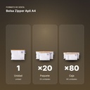 BOLSA ZIPPER APLI A4 - formato de venta: paquete de 20, caja de 80, palé de 2400