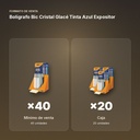 BOLÍGRAFO BIC CRISTAL GLACÉ TINTA AZUL EXPOSITOR - formato de venta: caja de 20