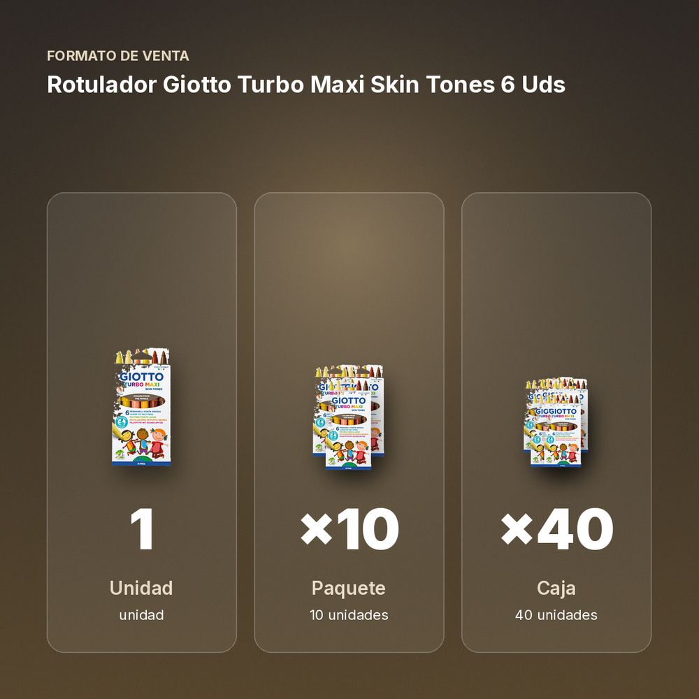 ROTULADOR GIOTTO TURBO MAXI SKIN TONES  6 UDS - formato de venta: paquete de 10, caja de 40