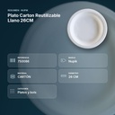 PLATO CARTON REUTILIZABLE LLANO 26CM - resumen de atributos