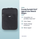 FUNDA PORTÁTIL 15,6" IGGUAL USE SLEEVE NEGRA  - características principales