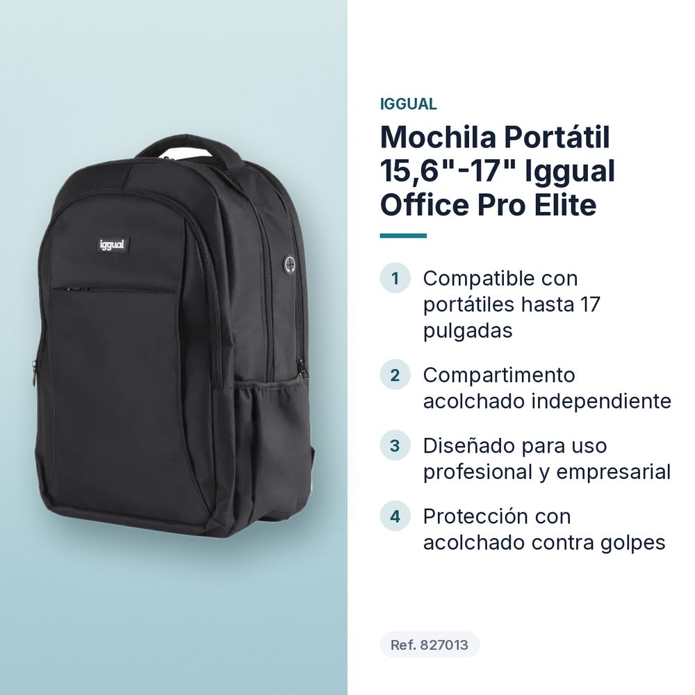 MOCHILA PORTÁTIL 15,6"-17" IGGUAL OFFICE PRO ELITE - características principales