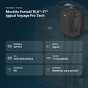 MOCHILA PORTÁTIL 15,6"-17" IGGUAL VOYAGE PRO TECH - resumen de atributos