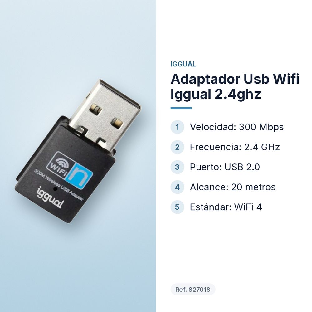 ADAPTADOR USB WIFI IGGUAL 2.4GHZ - características principales