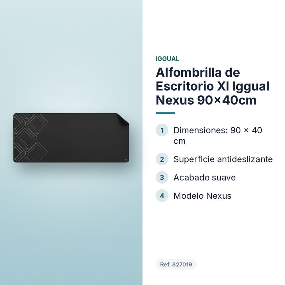 ALFOMBRILLA DE ESCRITORIO XL IGGUAL NEXUS 90X40CM - características principales