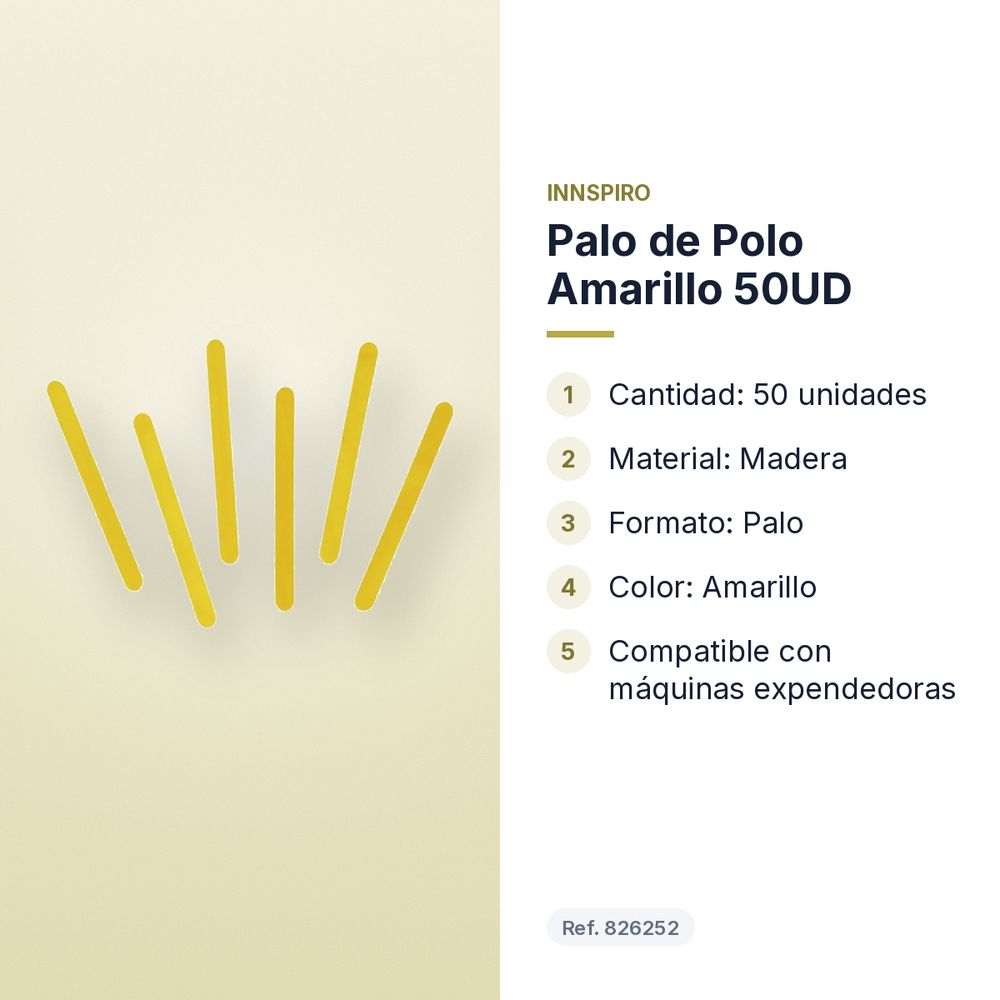 PALO DE POLO AMARILLO 50UD - características principales