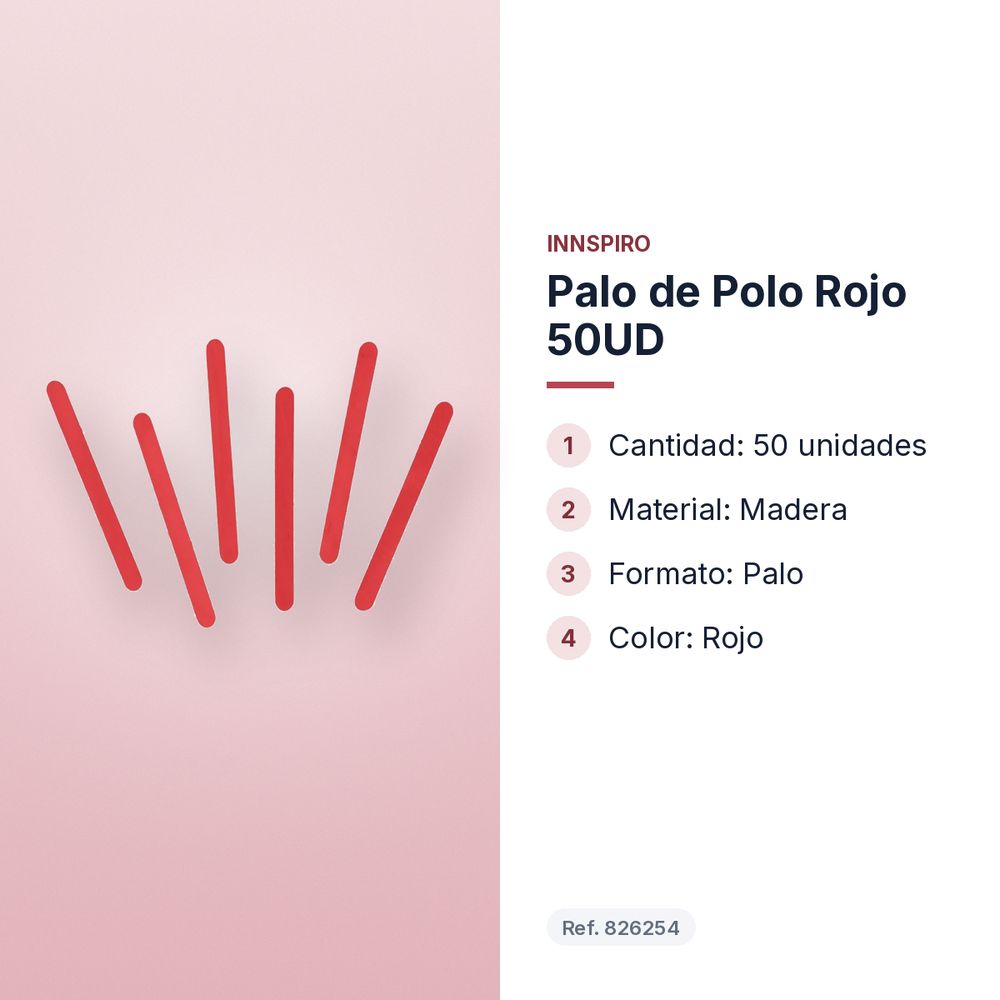 PALO DE POLO ROJO 50UD  - características principales