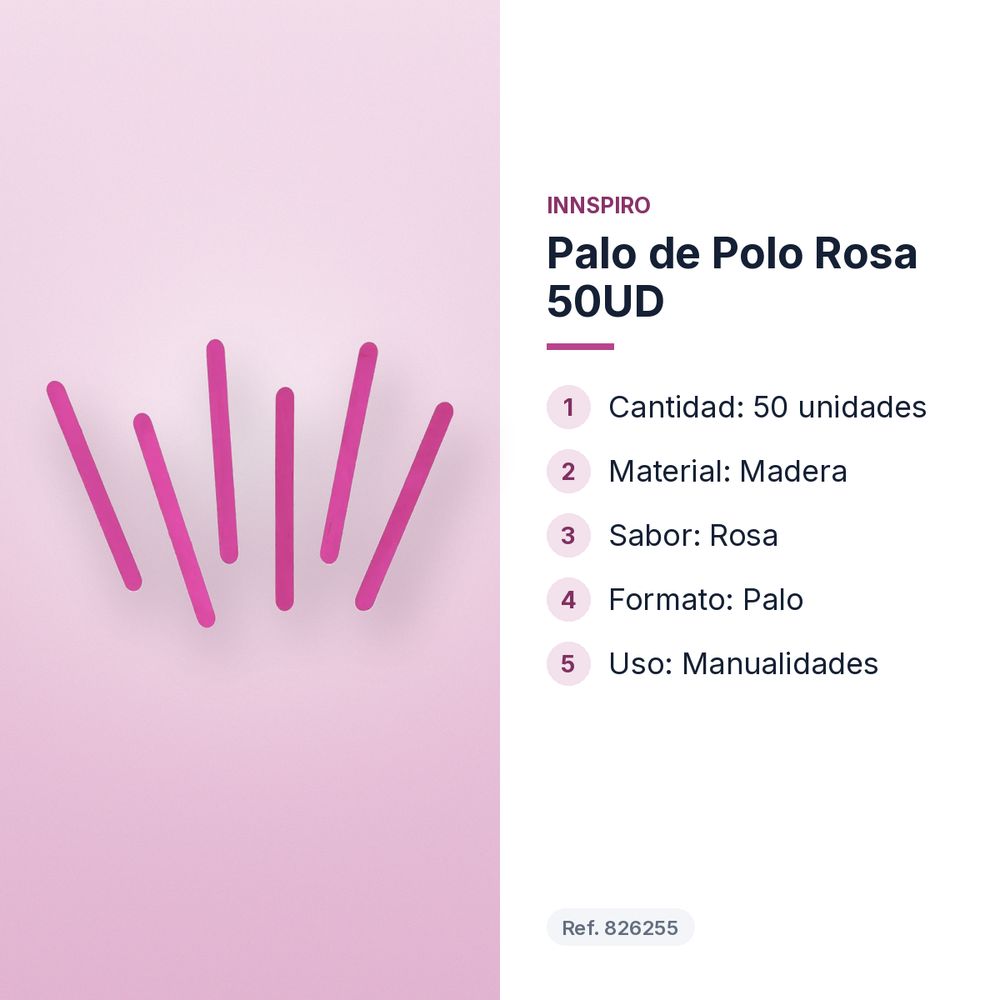 PALO DE POLO ROSA  50UD   - características principales