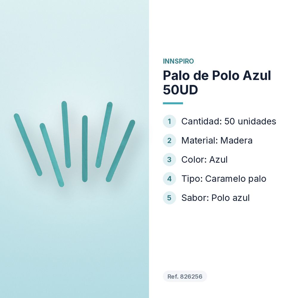 PALO DE POLO AZUL  50UD   - características principales