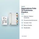 SEPARADORES FOLIO 10 POSICIONES PLASTICO  - características principales