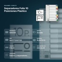 SEPARADORES FOLIO 10 POSICIONES PLASTICO  - resumen de atributos
