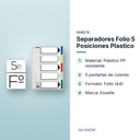 SEPARADORES FOLIO 5 POSICIONES PLASTICO  - características principales