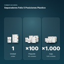 SEPARADORES FOLIO 5 POSICIONES PLASTICO  - formato de venta: paquete de 100, caja de 1000