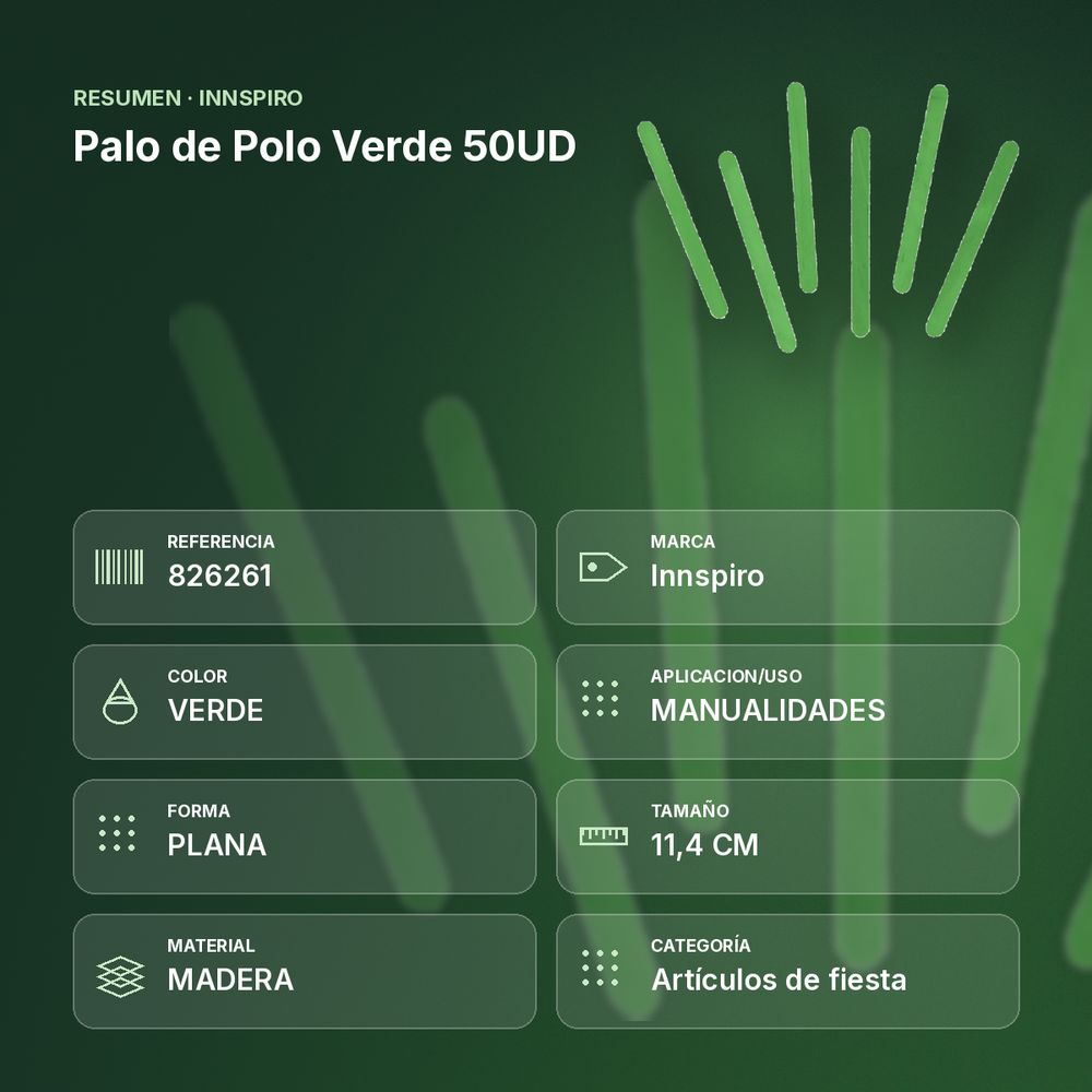 PALO DE POLO VERDE 50UD     - resumen de atributos