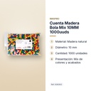 CUENTA MADERA BOLA MIX 10MM 1000UUDS - características principales