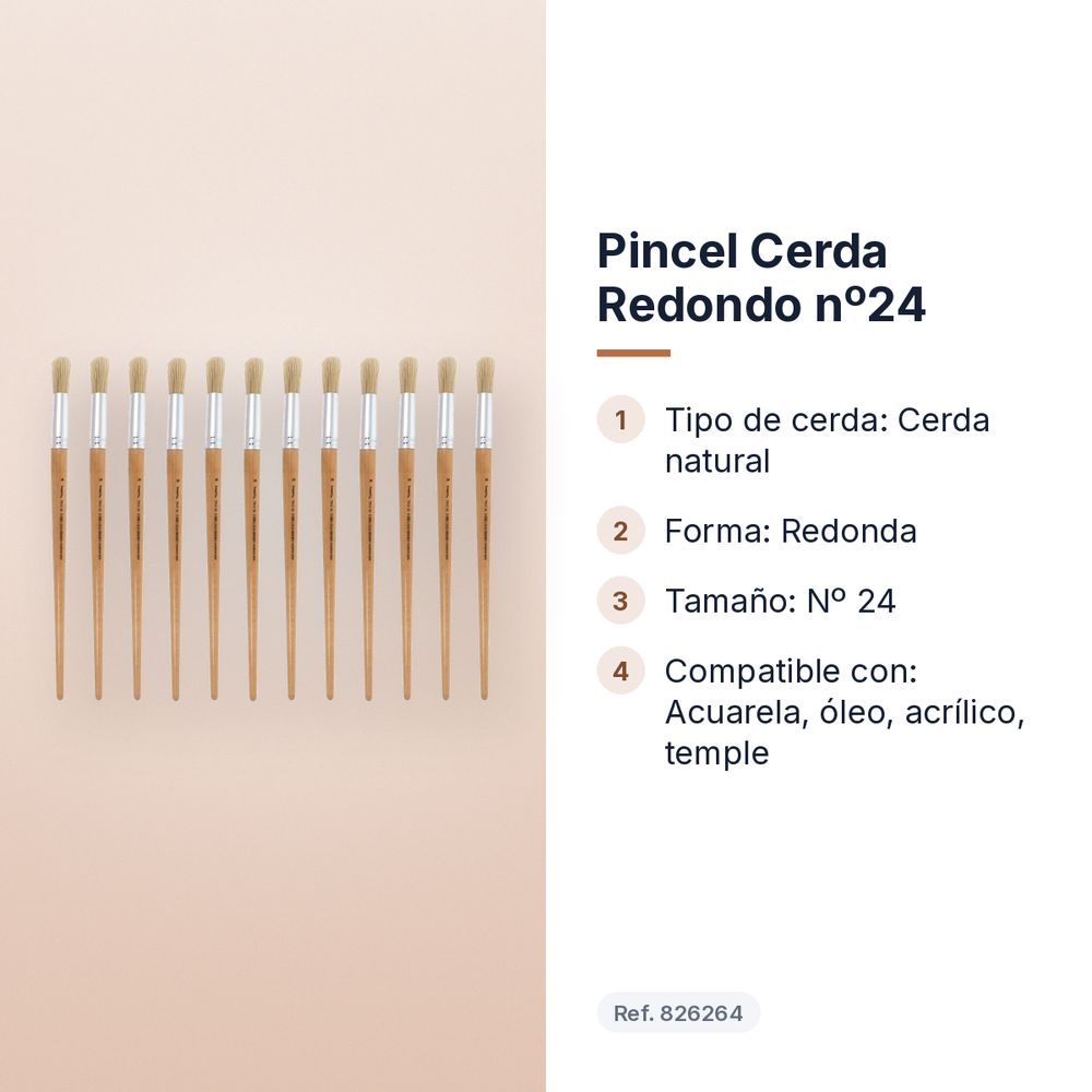 PINCEL CERDA REDONDO Nº24 - características principales