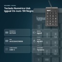 TECLADO NUMÉRICO USB IGGUAL CK-NUM-19T NEGRO - resumen de atributos