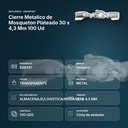 CIERRE METALICO DE MOSQUETON PLATEADO 30 X 4,3 MM 100 UD - resumen de atributos