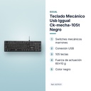TECLADO MECÁNICO USB IGGUAL CK-MECHA-105T NEGRO - características principales